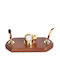 Nautisches Büro-Set Quarzuhr 2 Stifthalter Bronze CW 680 18,5x8x10cm