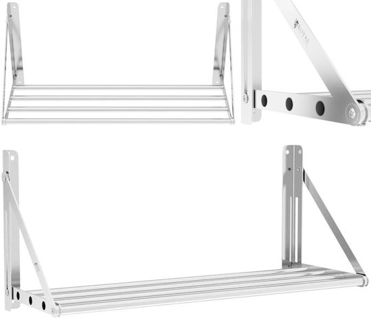Klappbares Wandregal aus Edelstahl 40 kg Tragfähigkeit 80 x 30 cm