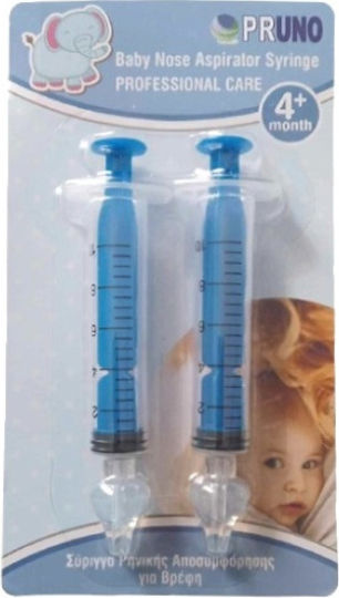 Pruno Nasal Decongestion Syringe for Infants Blue 2 Pieces