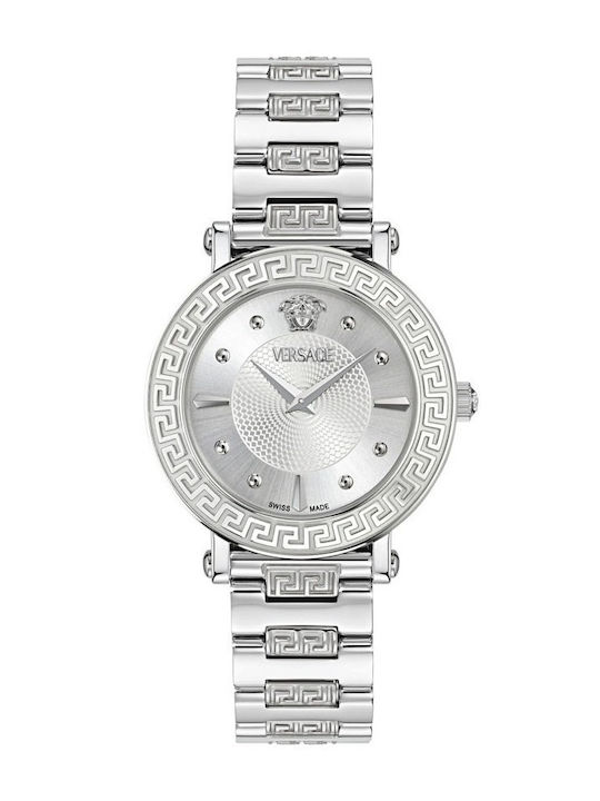 Versace Greca Damen Uhr mit Silber Metallarmband VE9C00824