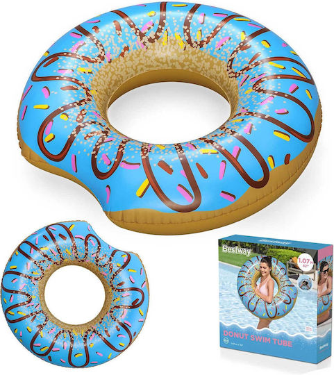 Inflatable Beach Swimming Ring Blue Donut 107cm Bestway