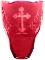 Medium Vigil Oil Lamp Glass with Cross 1-57537