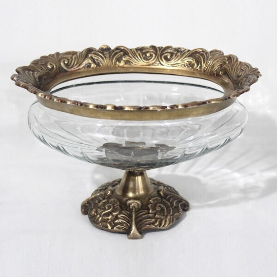 Decorative Bowl Pedestal Transparent 26x18x17cm
