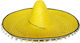 Pălărie Sombrero Mexicană din Paie Galbenă Diametru 65 cm