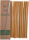 10pcs Bamboo Straws & Cleaning Brush Paper Case