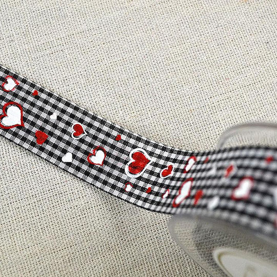 Cotton Ribbon Checkered Hearts 2.3cm X 9m 5999374