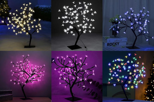 Christmas Decorative Illuminated Cherry Tree Natural Appearance 14cm Electric Black