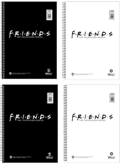 Salko Paper Σπιράλ Τετράδιο Ριγέ 240 Φύλλων Friends