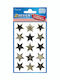 Kreative Aufkleber Etiketten Weihnachtssterne Gold Schwarz 52297