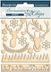 Dekorative Chipboard Rosa Weihnachts-Rentier 14x14cm Stamperia