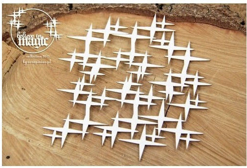 Dekorativer Chipboard Believe In Magic Großer Hintergrund 13x13 cm