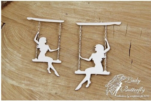 Διακοσμητικό Chipboard Lady Butterfly Swing 2 Τεμ
