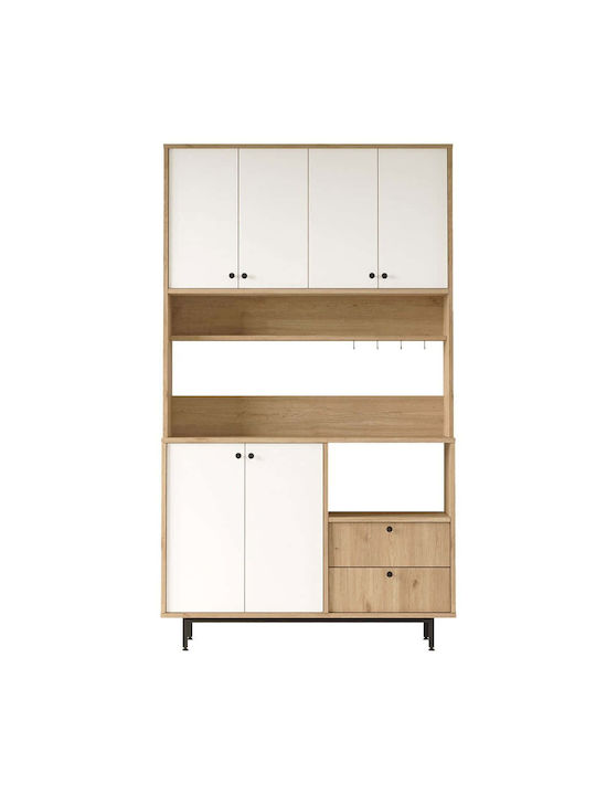 Μπουφές από Ξύλο & Μέταλλο Oak-white 120x35.5x205cm