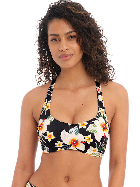 Underwire Sports Bra Bikini Top Havana Sunrise Black Floral