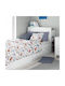 Dimcol Sheet Set Single Cotton White-blue 160x240cm 3pcs