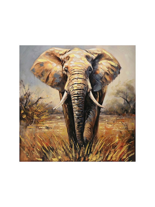 Inart Elepho 6-Piece Painting on Canvas 100x100cm