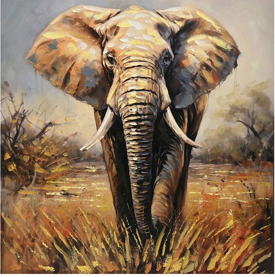 Inart Elepho Εξάπτυχος Πίνακας σε Καμβά 100x100cm Inart Elepho Εξάπτυχος Πίνακας σε Καμβά 100x100cm