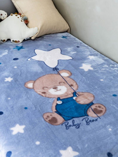 Sunshine Decke Kinderbett Samt Blau 110x140cm