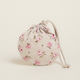 Beauty Home Mini Floral Fabric Pouch for Gift Beige 13x14cm