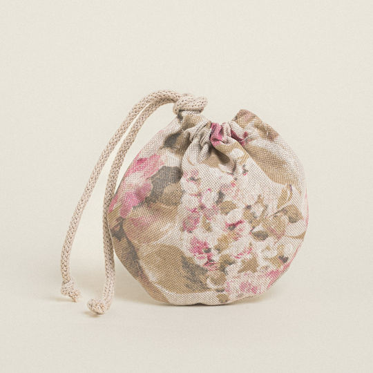Beauty Home Săculeț Floral Din Țesătură Pentru Cadou Bej 13x14cm