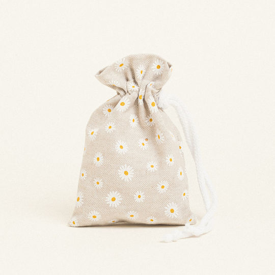 Beauty Home Small Daisy Pouch for Wedding Favors Beige 1pcs