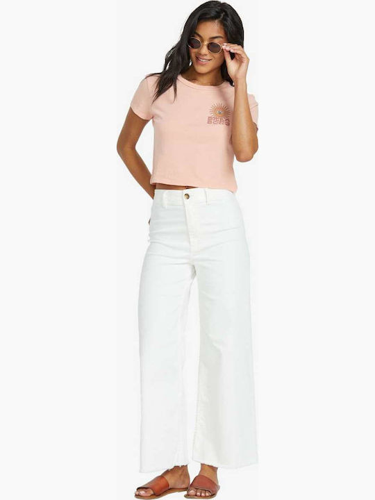 Free Fall Women's Fabric Trousers Salt Crystal White