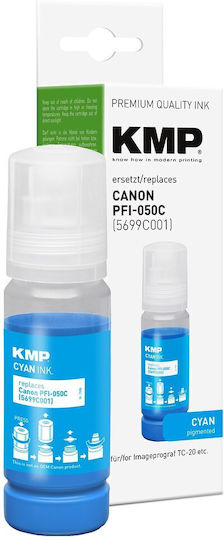 KMP Kompatible Tintenstrahldrucker-Tintenpatrone Canon PFI050C (5699C001) 900 Seiten 14ml Cyan 1Stück