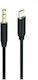 2GO USB 2.0 Cable USB-C male - 3.5mm Μαύρο 1m 797219