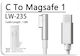 Leewello USB 2.0 Cable USB-C male - Magsafe 1/2 1.8m lw-235