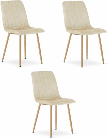 Stühle Küche Lava 45x55x86cm 3Stück Light Beige