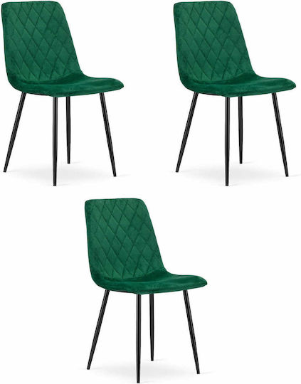 Scaune Sala de mese Turin 67.5x59x58buc 3buc Dark Green Velvet Scaune Sala de mese Turin 67.5x59x58buc 3buc Dark Green Velvet