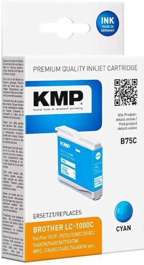 KMP Compatible Inkjet Printer Ink Brother LC-1000C LC51C 400 Pages Cyan 1pcs