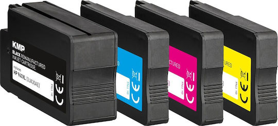 KMP Πακέτο Συμβατών Μελανιών Εκτυπωτή InkJet HP 963XL (3YP35AE) 77ml Μαύρο 4τμχ
