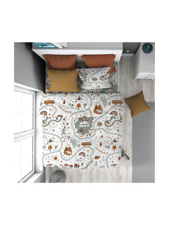 Dimcol Kids Duvet Cover Single Cotton White-min...