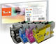 Peach Compatible Inkjet Printer Ink Package Brother LC-421XL 770 Pages 22ml Black 4pcs