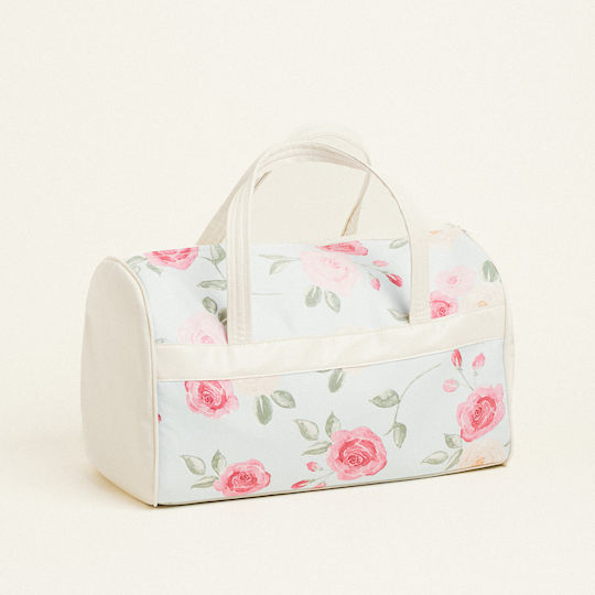 Beauty Home Baptism Bag with Roses Made of Fabric 45x30x30cm