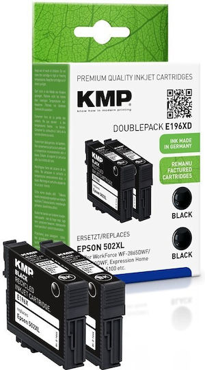 KMP Compatible Inkjet Printer Ink Epson 502XL T02W14 6000 Pages 70ml Black 1pcs
