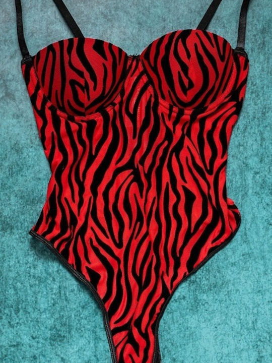 Ophelias Traum Lingerie Zebra Teddy Rot 104531rot