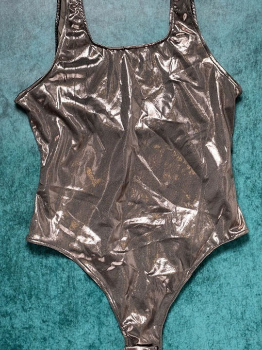 Ophelia's Dream Lingerie Metallic Teddy Ash Grey 10h4145