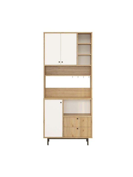 Sideboard made of Wood & Metal Oak-white 88x35.5x205cm
