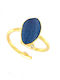 Arteon Ring with Zircon & Enamel made of Silver Gold Plated