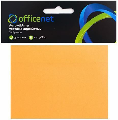 Officenet Αυτοκολλητα Χαρτακια Σημειωσεων Πορτοκαλι 75χ100mm 100φ