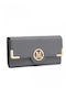 Leather Women's Wallet Classic Gray
