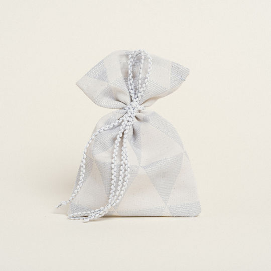 Christening Favor in Retro Triangle Pouch Made of Fabric