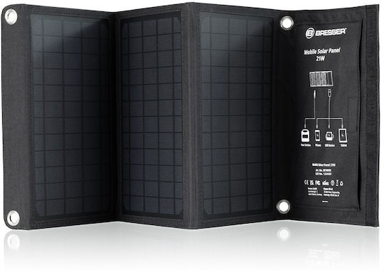 Bresser Слънчев Панел Зарядно Устройство 21W с USB Изход (За Преносими Устройства) (3810030)