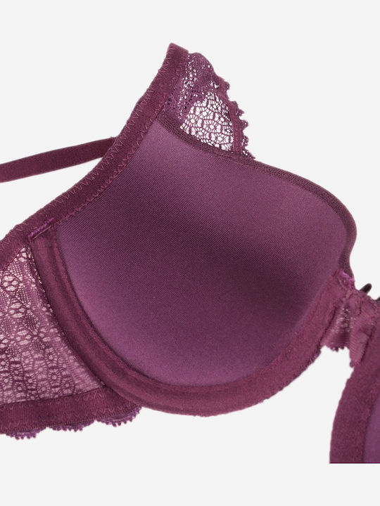 Norddiva Lace Underwear Set with Bra & Brazil Bordeaux