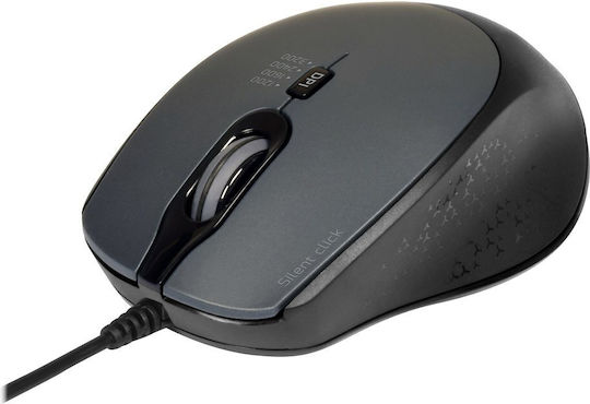 Port Designs Office Pro Silent Ενσύρματο Ποντίκι Μαύρο