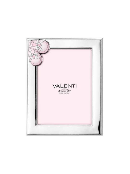 Valenti Παιδική Κορνίζα Ασημένια Ροζ 13x18cm