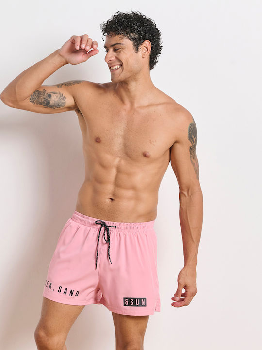 BodyTalk Men's Swimwear Shorts Pink with Patterns