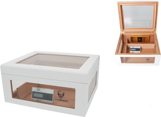 Germanus Cigar Humidifier Wood Box for 80 Cigars with Hygrometer